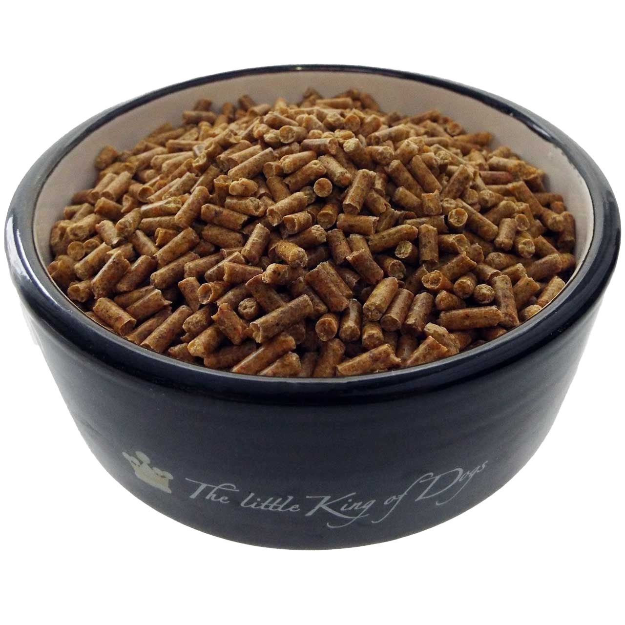 Viele kleine, grünlich-beige Pellets in zylindrischer Form mit glatter Oberfläche. Die Pellets liegen dicht aneinandergereiht und füllen den Bildausschnitt vollständig.