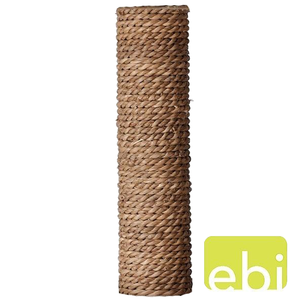 Zylindrischer Katzenkratzbaum, umwickelt mit dickem, naturfarbenem Sisalseil. Die Oberfläche wirkt grob und robust, ideal zum Kratzen.