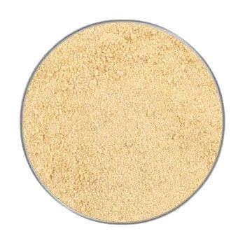 Eibischwurzel PulverEin rundes Sichtfenster zeigt feines, gleichmäßig strukturiertes Pulver in hellem Beige mit sandartiger Konsistenz.