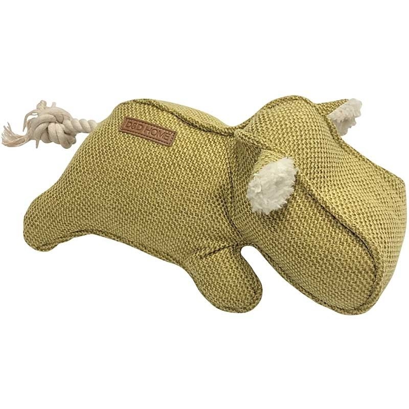 D & D Home Nilpferd Emmy gelb Chenille Hundespielzeug