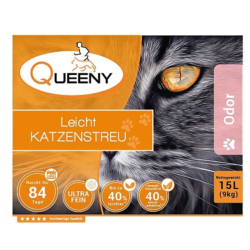 Queeny Leichtkatzenstreu Odor 15 l Leichtkatzenstreu ohne Duft