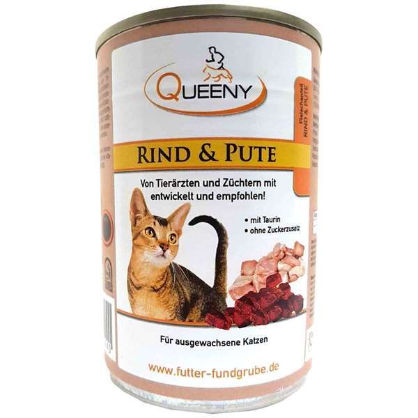 Queeny Fleisch für Katzen Rind &amp; Pute