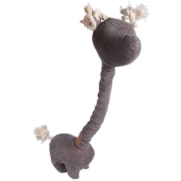 D&amp;D Home Giraffe George Cord Hundespielzeug grau