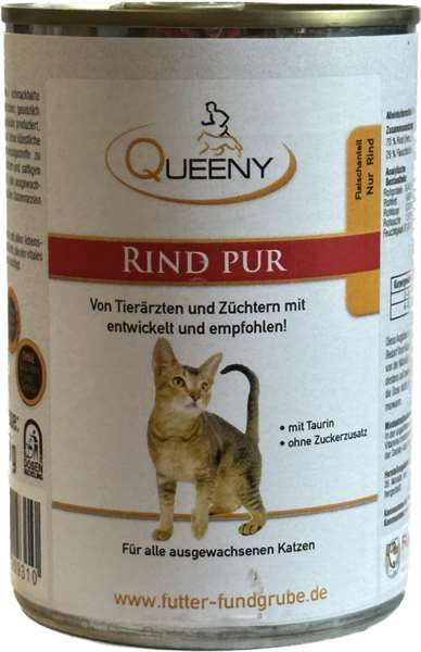 Queeny Fleisch für Katzen Rind pur