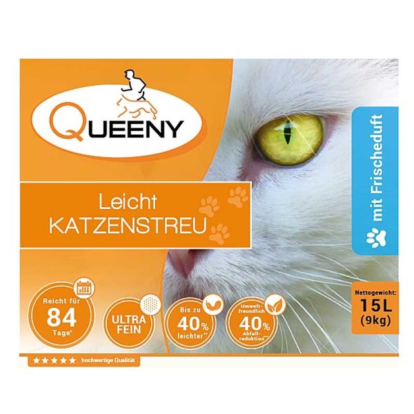 Queeny Leichtkatzenstreu mit Frischeduft 15 l
