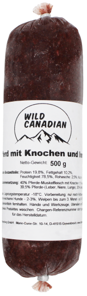 Aktiv Pferd mit Knochen und Innereien - Menü 500g