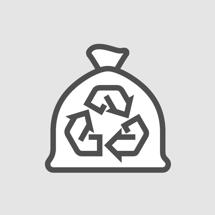 Müllsack mit Recycling-Symbol