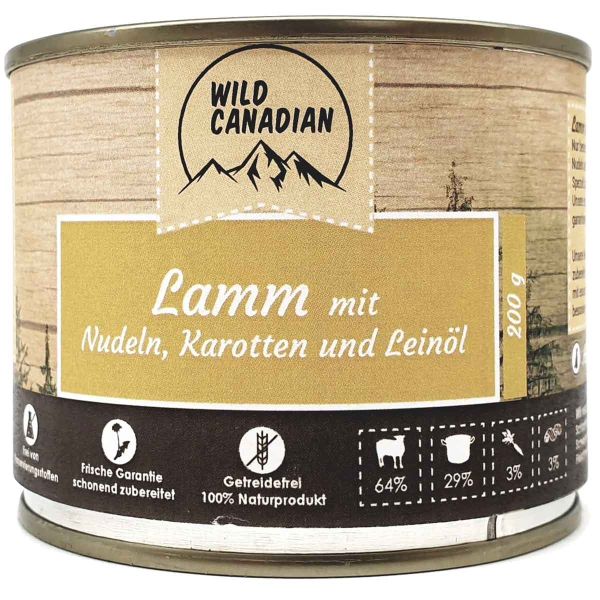 Wild Canadian Lamm mit Nudeln, Karotten &amp; Leinöl
