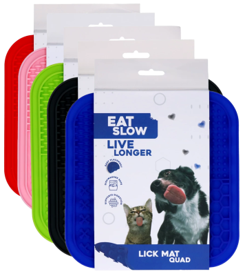 Eat Slow Live Longer Lick Mat Quad