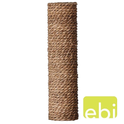Zylindrischer Katzenkratzbaum, umwickelt mit dickem, naturfarbenem Sisalseil. Die Oberfläche wirkt grob und robust, ideal zum Kratzen.