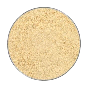 Eibischwurzel PulverEin rundes Sichtfenster zeigt feines, gleichmäßig strukturiertes Pulver in hellem Beige mit sandartiger Konsistenz.